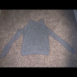 Grey Shoulder Less Long Sleeve